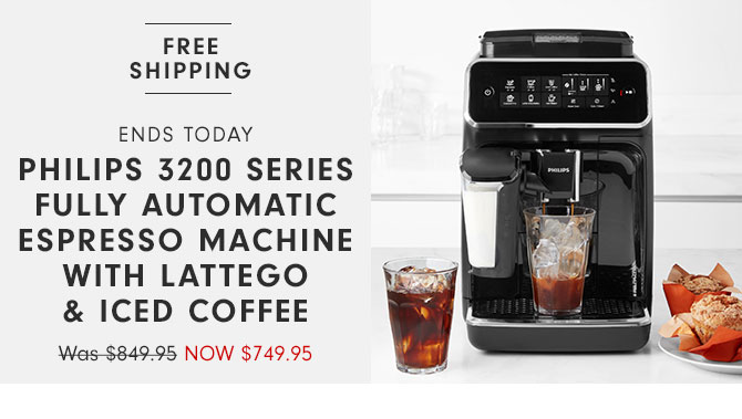 ENDS TODAY - Philips 3200 Series Fully Automatic Espresso Machine with LatteGo & Iced Coffee Now $749.95