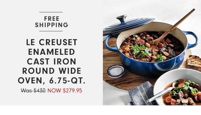 Le Creuset Enameled Cast Iron Round Wide Oven, 6.75-Qt. Now $279.95