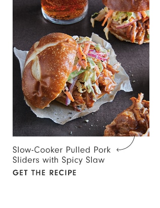 Slow-Cooker Pulled Pork Sliders with Spicy Slaw - get the recipe