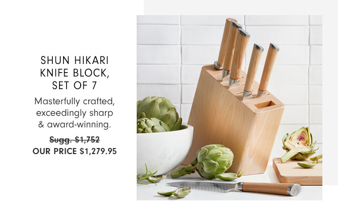 Shun Hikari Knife Block, Set of 7 - Masterfully crafted, exceedingly sharp & award-winning. Our Price $1,279.95