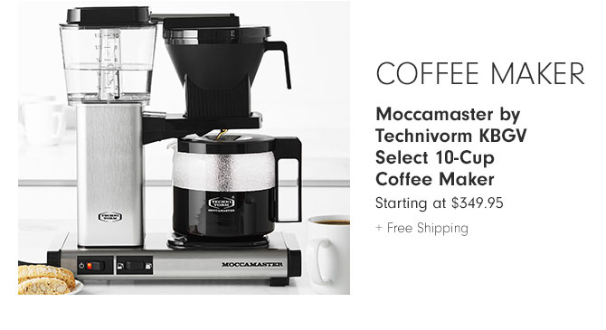 Coffee maker - Moccamaster by Technivorm KBGV Select 10-Cup Coffee Maker Starting at $349.95 + Free Shipping