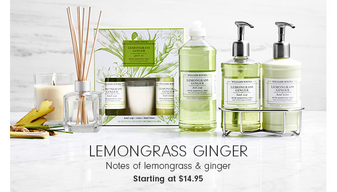 Lemongrass Ginger - Notes of lemongrass & ginger Starting at $14.95