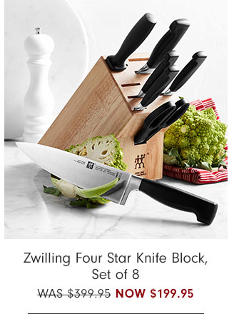 Zwilling Four Star Knife Block, Set of 8 NOW $199.95