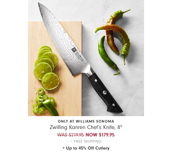 Zwilling Kanren Chef’s Knife, 8" - NOW $179.95 + Free Shipping + Up to 45% Off Cutlery