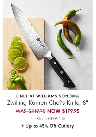 Zwilling Kanren Chef’s Knife, 8" - NOW $179.95 + Free Shipping + Up to 45% Off Cutlery