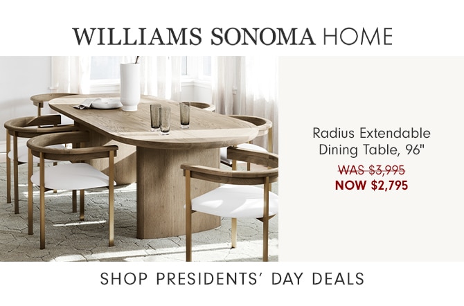 WILLIAMS SONOMA HOME - Radius Extendable Dining Table, 96" - NOW $2,795