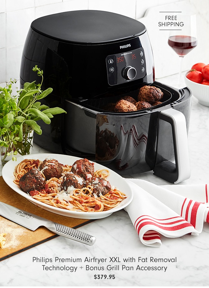 Philips Premium Airfryer XXL with Fat Removal Technology + Bonus Grill Pan Accessory - $379.95