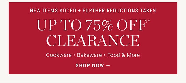 UP TO 75% OFF CLEARANCE - SHOP NOW