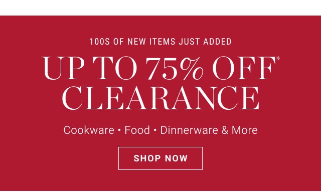 UP TO 75% OFF CLEARANCE - SHOP NOW