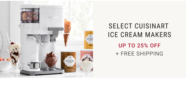 Select Cuisinart Ice Cream Makers Up to 25% off + free shipping