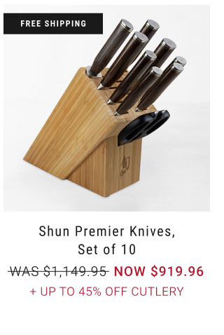 Shun Premier Knives, Set of 10 NOW $919.96 + Up to 45% Off cutlery