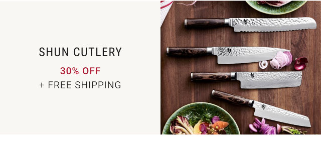 Shun Cutlery 30% Off + Free Shipping