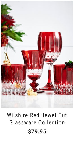 Wilshire Red Jewel Cut Glassware Collection - $79.95