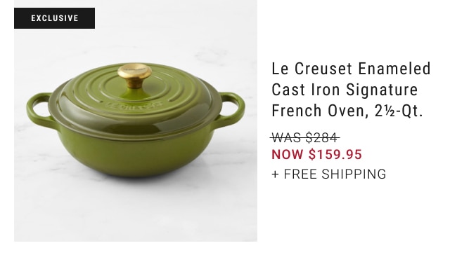 Le Creuset Enameled Cast Iron Signature French Oven, 2½-Qt.- NOW $159.95 + free shipping