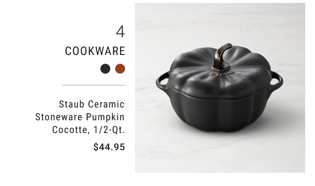 4 - Cookware - Staub Ceramic Stoneware Pumpkin Cocotte, 1/2-Qt. - $44.95