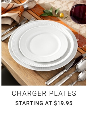 charger plates - Starting at $19.95