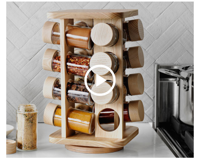 Hold Everything Revolving Spice Rack, Walnut