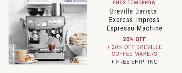 Breville Barista Express Impress Espresso Machine - 20% off + 20% Off Breville Coffee Makers + Free Shipping