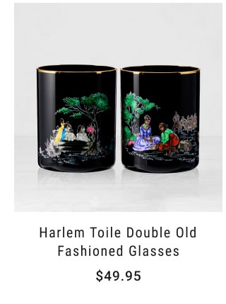 Harlem Toile Double Old Fashioned Glasses - $49.95