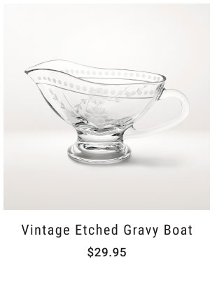 Vintage Etched Gravy Boat - $29.95