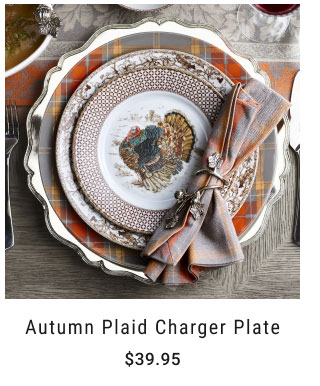 Autumn Plaid Charger Plate - $39.95