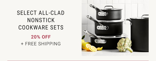 Select All-Clad Nonstick Cookware Sets - 20% off + Free Shipping