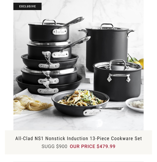 All-Clad NS1 Nonstick Induction 13-Piece Cookware Set - our price $479.99