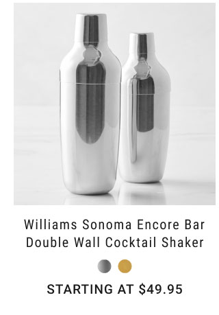 Williams Sonoma Encore Bar Double Wall Cocktail Shaker Starting at $49.95