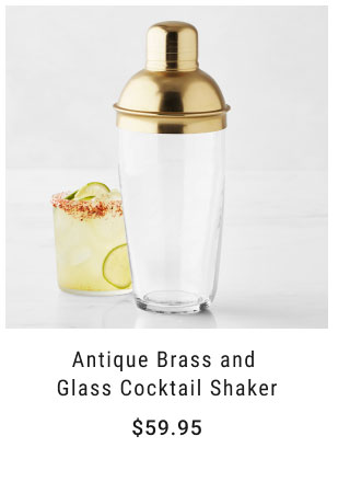 Antique Brass and Glass Cocktail Shaker $59.95