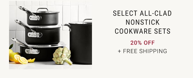 Select All-Clad Nonstick Cookware Sets 20% Off + Free Shipping