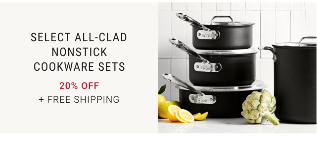 Select All-Clad Nonstick Cookware Sets 20% off + Free Shipping