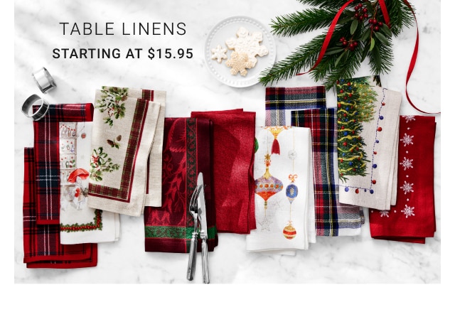 table linens - Starting at $15.95