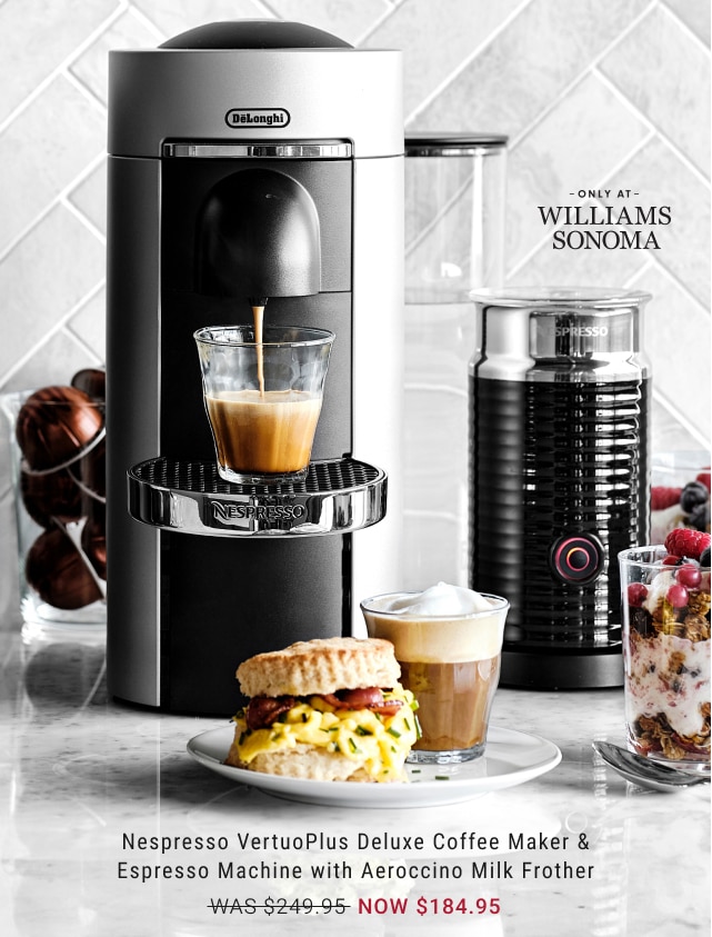 Nespresso VertuoPlus Deluxe Coffee Maker & Espresso Machine with Aeroccino Milk Frother - NOW $184.95