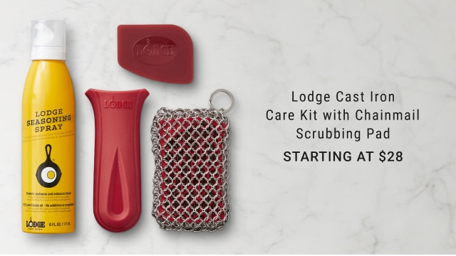 Lodge Cast Iron Care Kit with Chainmail Scrubbing Pad - Starting at $28