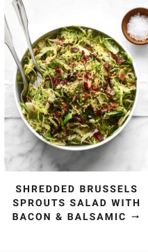 Shredded Brussels Sprouts Salad with Bacon & Balsamic