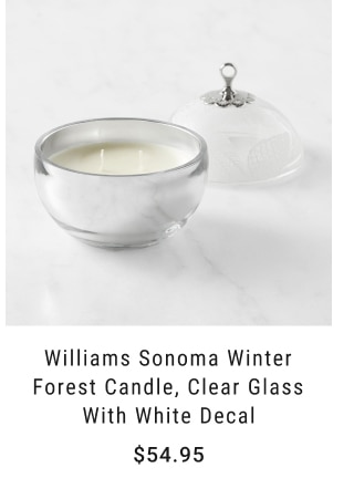 Williams Sonoma Winter Forest Candle, Clear Glass with White Decal - $54.95