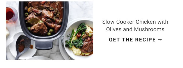 Slow-Cooker Chicken with Olives and Mushrooms - get the recipe