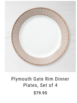 Plymouth Gate Rim Dinner Plates, Set of 4 $79.95