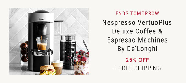 Ends tomorrow - Nespresso VertuoPlus Deluxe Coffee & Espresso Machines By De’Longhi 25% Off + Free Shipping