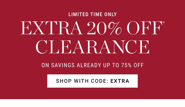 extra 20% off clearance - shop with code: EXTRA