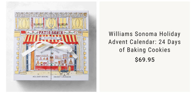 Williams Sonoma Holiday Advent Calendar: 24 Days of Baking Cookies - $69.95