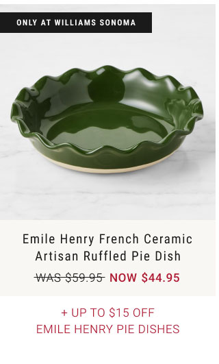 Emile Henry French Ceramic Artisan Ruffled Pie Dish + Up to $15 Off Emile Henry Pie dishes