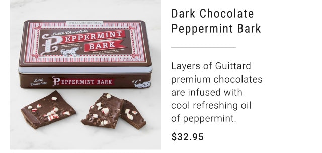 Dark Chocolate Peppermint Bark $32.95