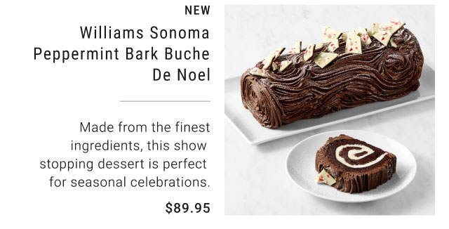 NEW - Williams Sonoma Peppermint Bark Buche De Noel $89.95