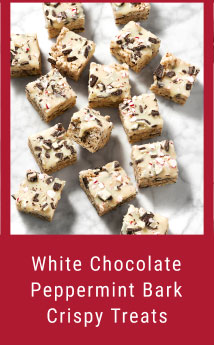 White Chocolate Peppermint Bark Crispy Treats