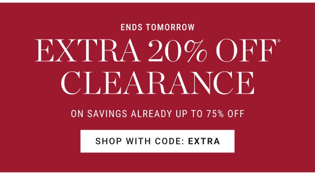 Extra 20% off clearance - shop with code: ExTRA