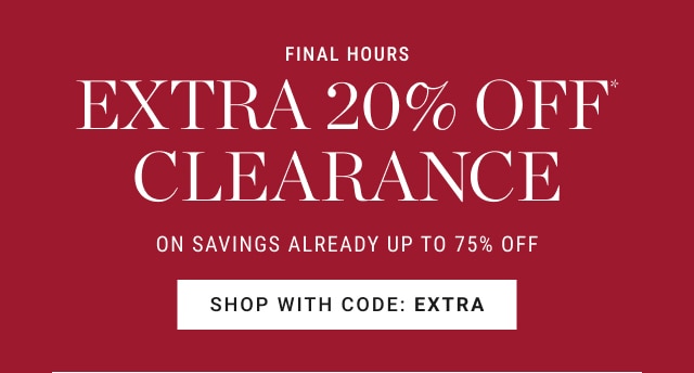 extra 20% off clearance - shop with code: ExTRA