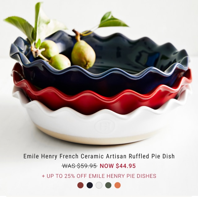 Emile Henry French Ceramic Artisan Ruffled Pie Dish NOW $44.95 + Up to $15 Off Emile Henry Pie Dishes