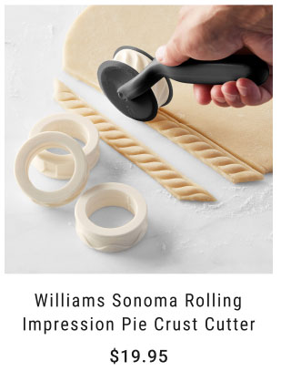 Williams Sonoma Rolling Impression Pie Crust Cutter $19.95