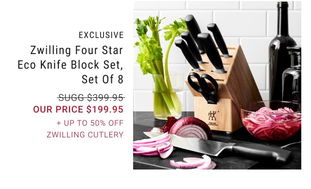 Zwilling Four Star Eco Knife Block Set, Set of 8 - $199.95 + Up to 50% Off Zwilling Cutlery